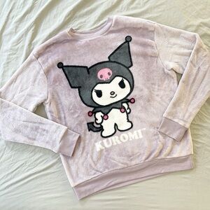 Kuromi by Sanrio lavender crew neck fleece sweater